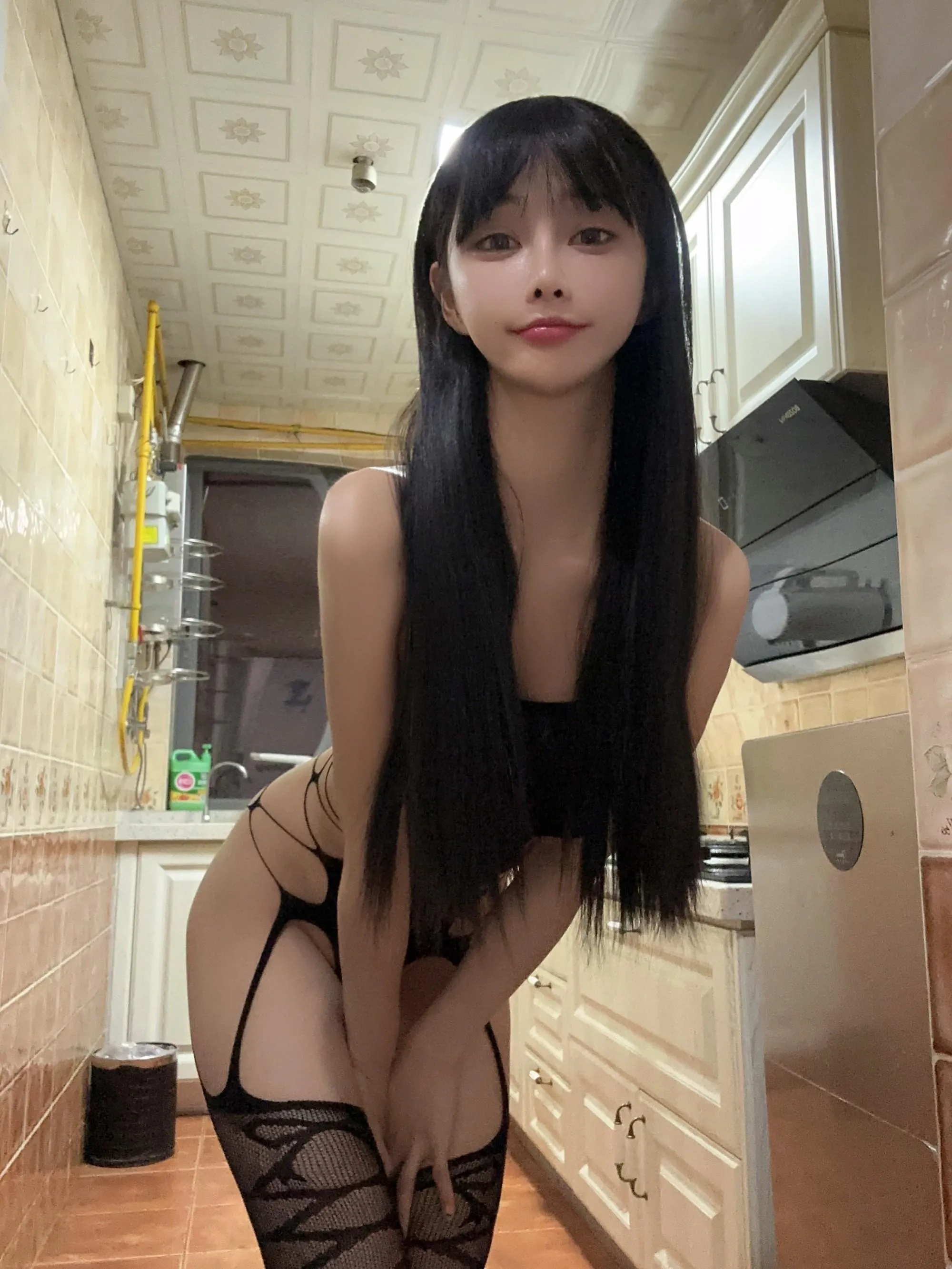 无欲无求的推土君 – NO.005 镂空黑色连体衣 [22P]插图3